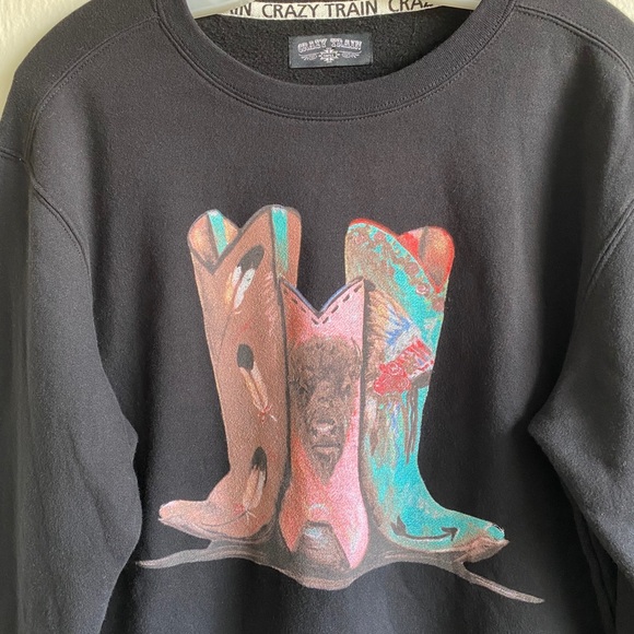 Crazy Train Boots and Native Sweatshirt Size Small - Picture 2 of 6